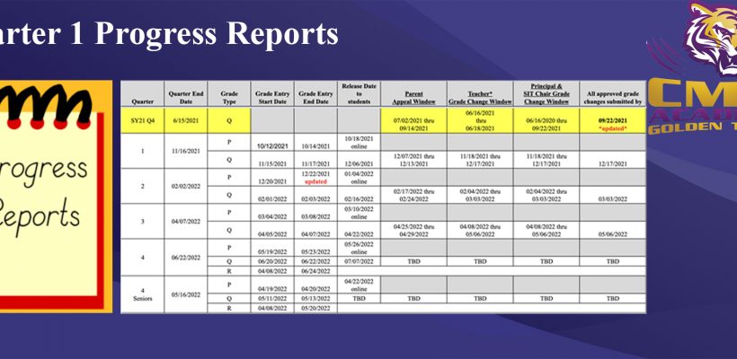 Quarter 1 Progress Reports