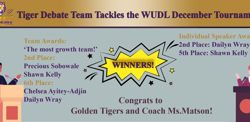 Tiger Debate Team Tackles the WUDL December Tournament!